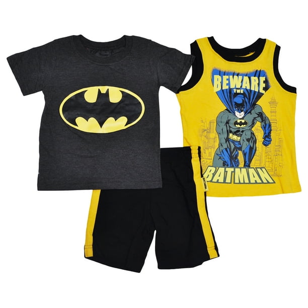 Tank Top /& Shorts Set 12 Months 12M Blue Grey Batman Baby Boys 3 Piece Tee